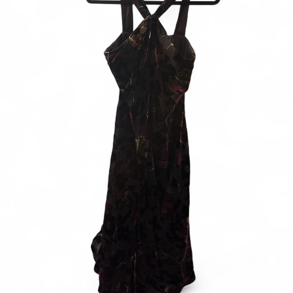 S.L. Fashions Black, Purple, & Gold Vintage Dress